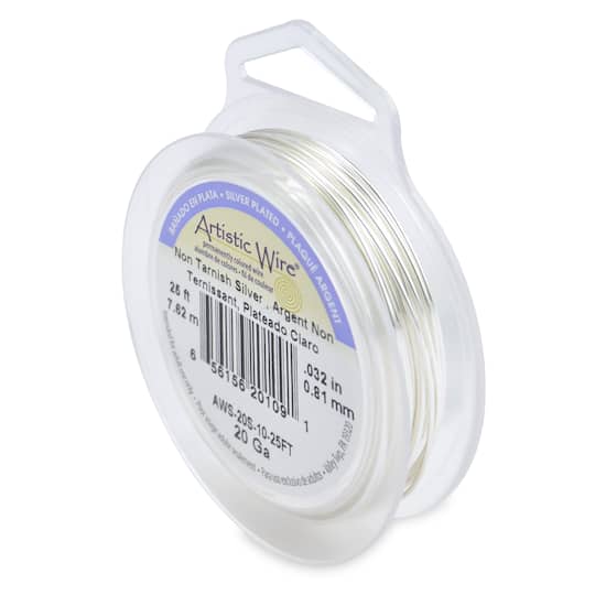 Artistic Wire® 20 Gauge Silver Plated Tarnish Resistant Colored Copper Craft Wire, 25ft.